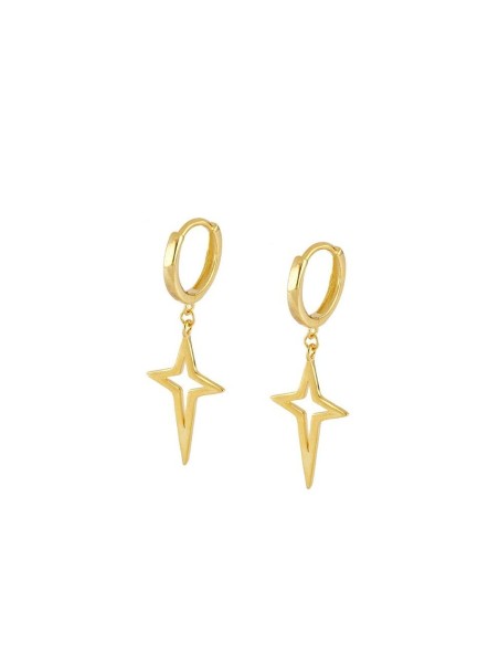 PENDIENTES "CRUZ ESTELAR" DE PLATA 925 BAÑADA EN ORO