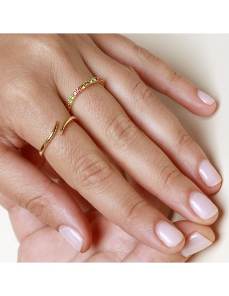 ANILLO TOTAL CIRCONITA BLANCAS GRANDES - PLATA 925 DORADA