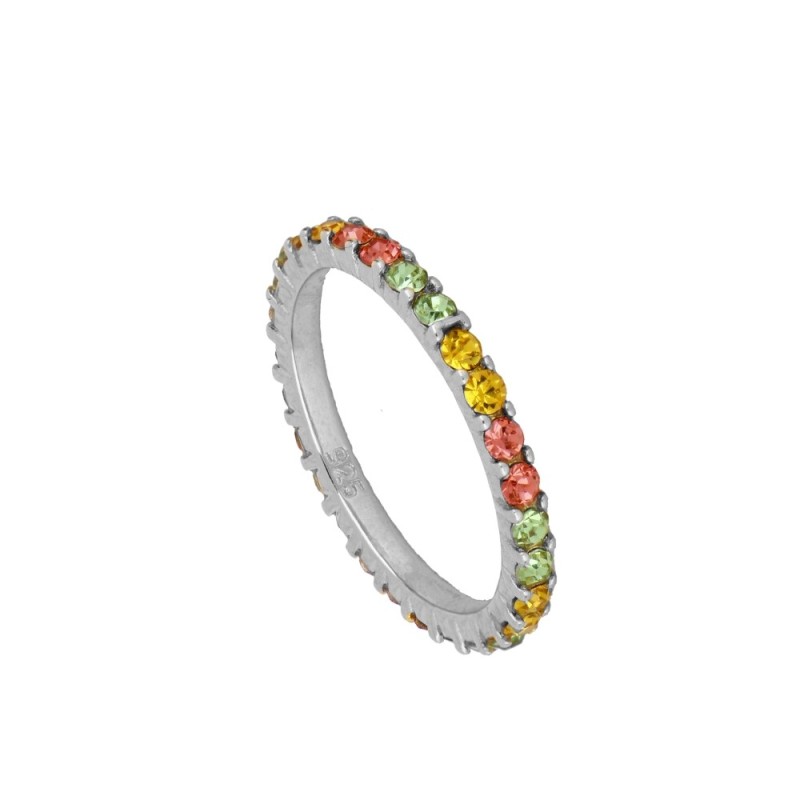 ANILLO TOTAL CIRCONITA BLANCAS GRANDES - PLATA 925 DORADA