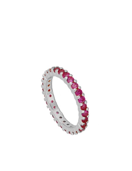 ANILLO TOTAL CIRCONITA RUBÍ - PLATA DE LEY RODIADA