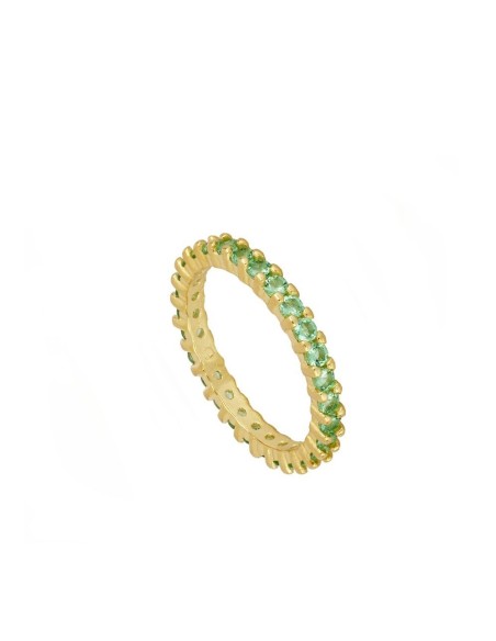 ANILLO TOTAL CIRCONITA BLANCAS GRANDES - PLATA 925 DORADA