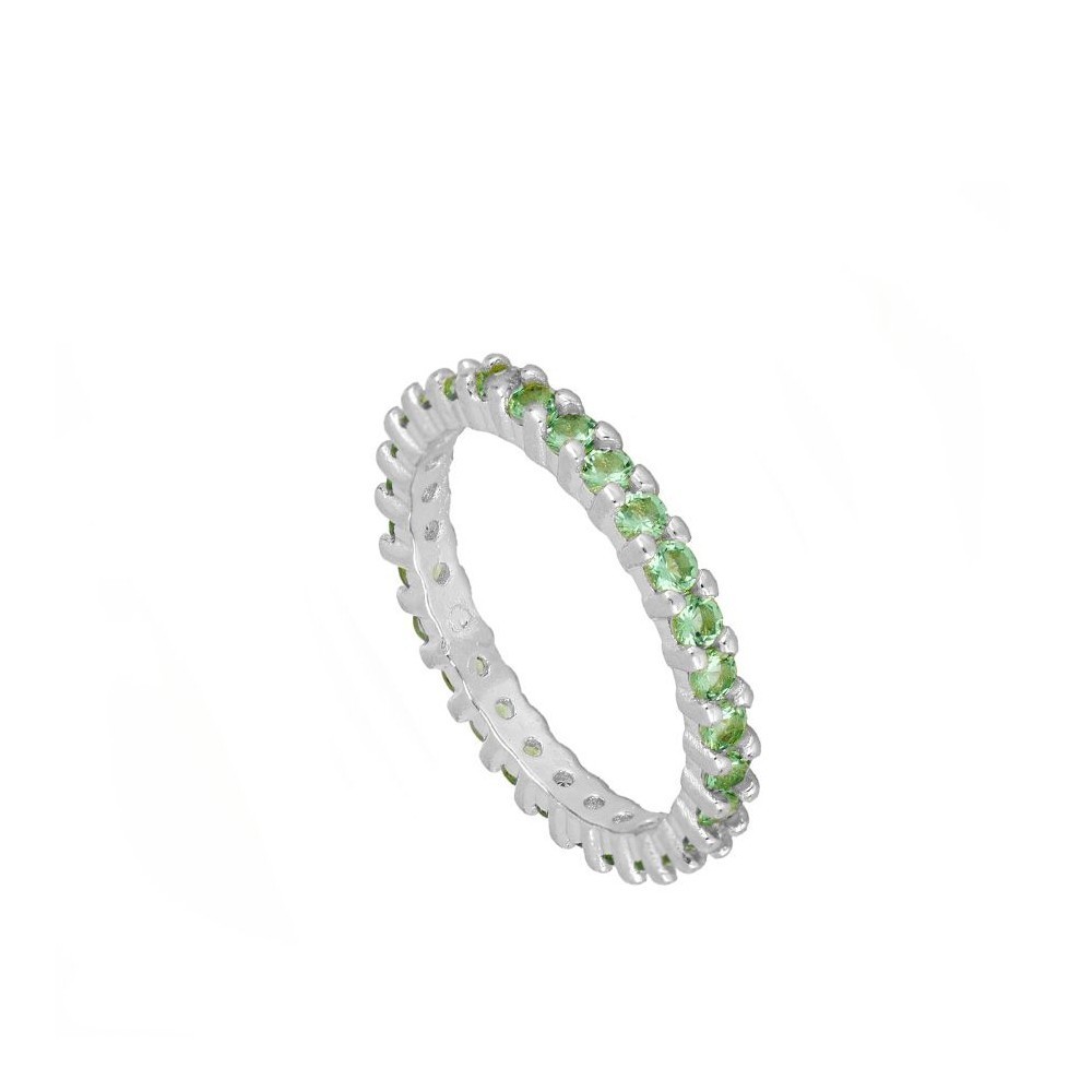 ANILLO TOTAL CIRCONITA BLANCAS GRANDES - PLATA 925 DORADA