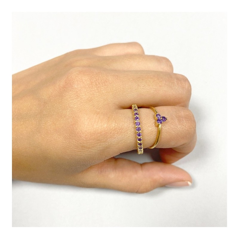 ANILLO TOTAL CIRCONITAS LILAS- PLATA DE LEY RODIADA 2