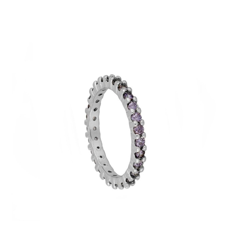 ANILLO TOTAL CIRCONITA BLANCAS GRANDES - PLATA 925 DORADA