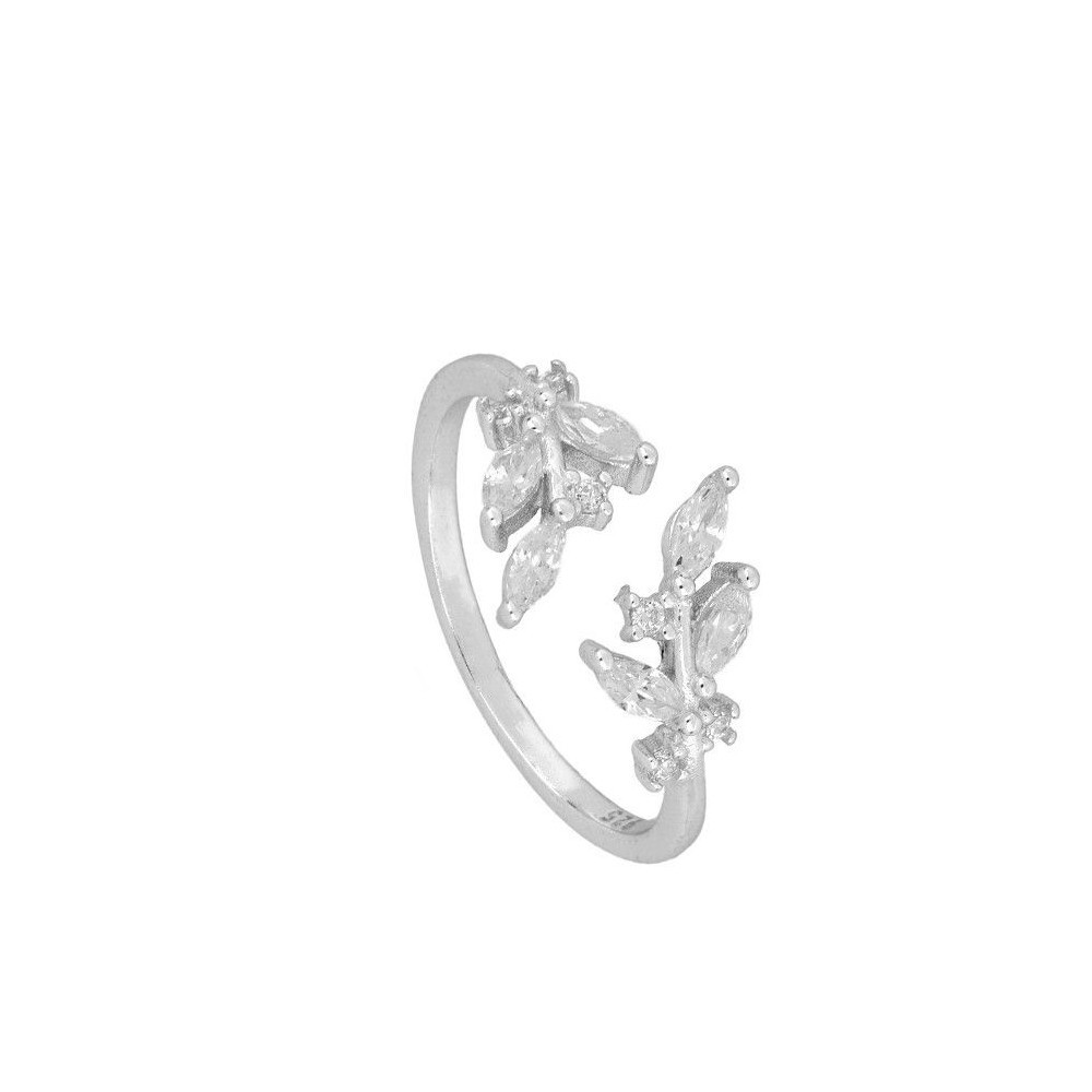 ANILLO "NATURA ELEGANCE" DE CIRCONITAS DE PLATA DE LEY RODIADA
