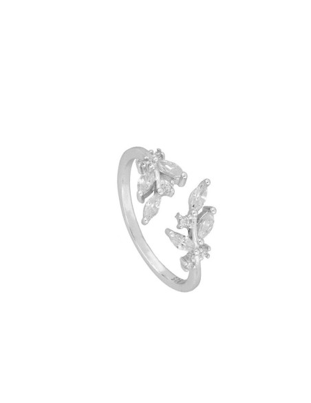 ANILLO "NATURA ELEGANCE" DE CIRCONITAS DE PLATA DE LEY RODIADA