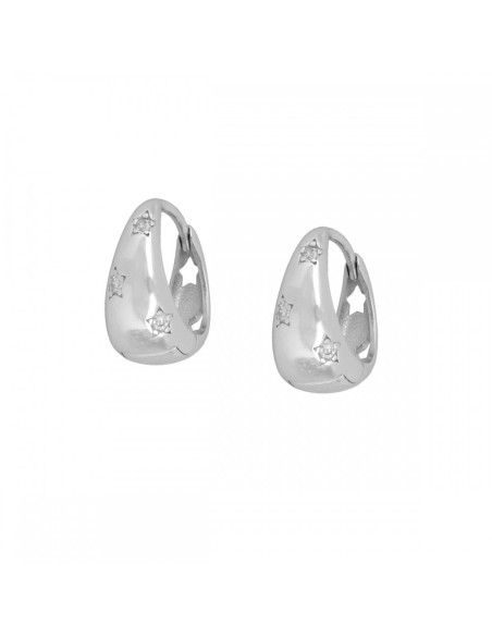 copy of PENDIENTES "AROS CELESTIALES" DE PLATA 925 BAÑADA EN ORO CON CIRCONITAS Y ESTRELLAS GRABADAS