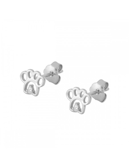PENDIENTES "HUELLAS BRILLANTES" DE PLATA DE LEY RODIADA Y CIRCONITA
