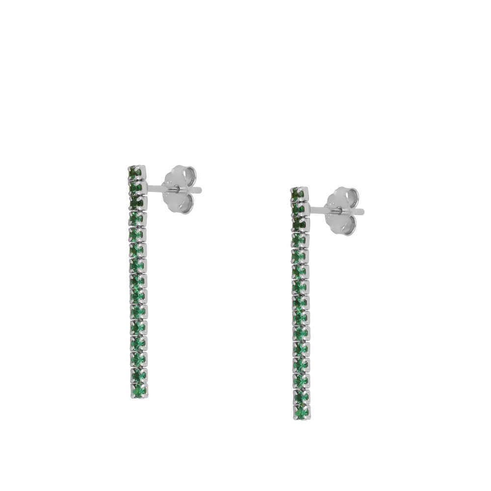 PENDIENTE RIVIERE CZ BLANCA LARGO 3CM - PLATA 925