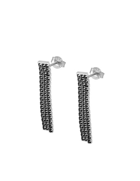 PENDIENTE RIVIERE CZ BLANCA LARGO 3CM - PLATA 925
