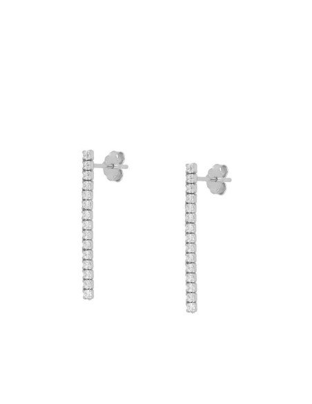 PENDIENTE RIVIERE CZ BLANCA LARGO 3CM - PLATA 925 DORADA