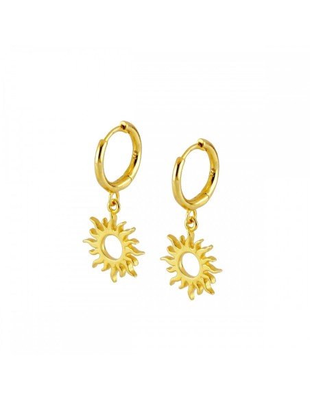 PENDIENTES "SOL RADIANTE" DE PLATA 925 BAÑADA EN ORO