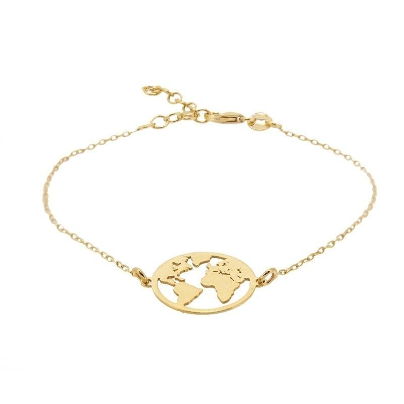 PULSERA MUNDO 14MM - PLATA DORADA