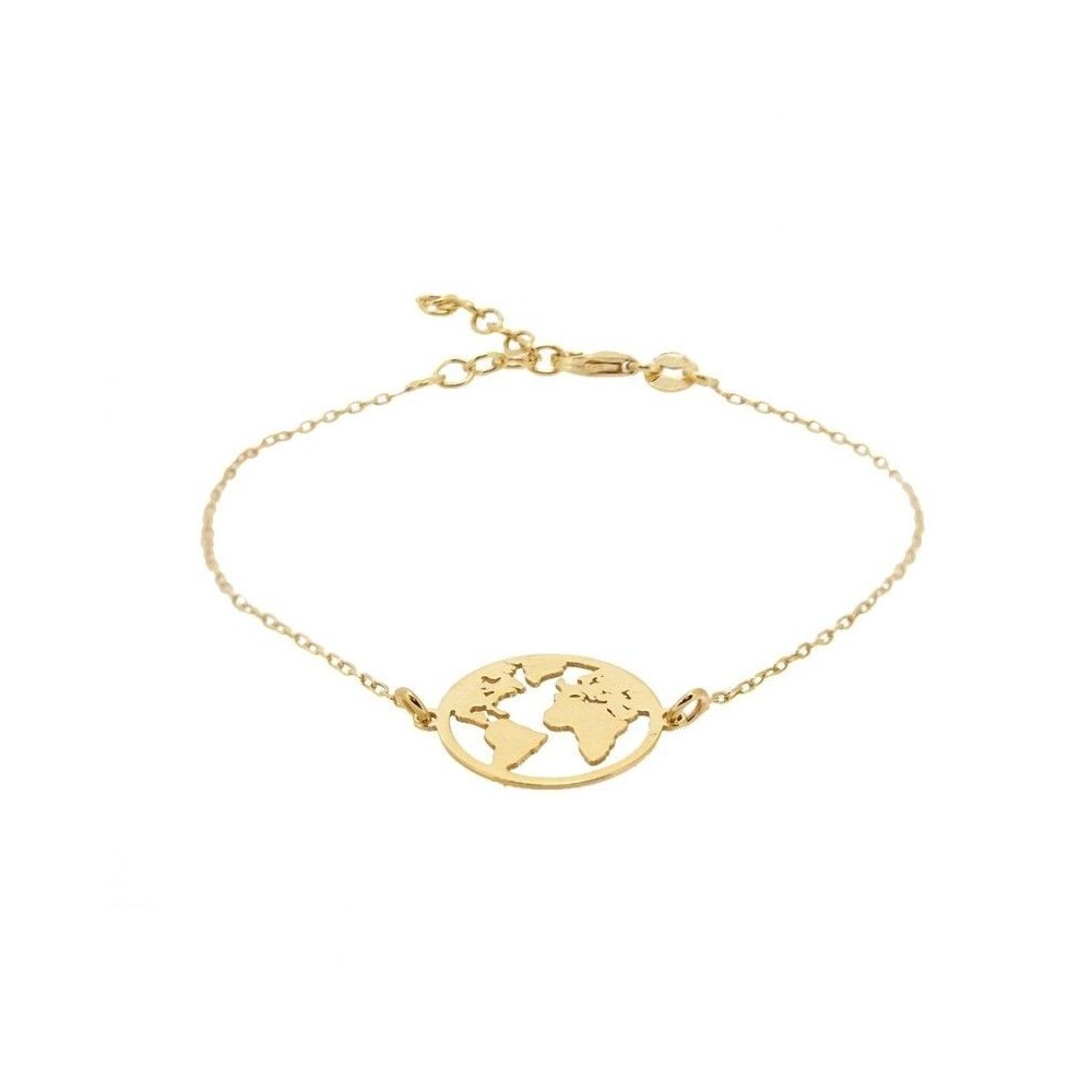 PULSERA MUNDO 14MM - PLATA DORADA