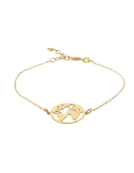 PULSERA MUNDO 14MM - PLATA DORADA