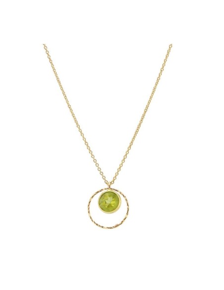 COLLAR COLGANTE DE PLATA BAÑADA EN ORO CON PIEDRA PERIDOTO