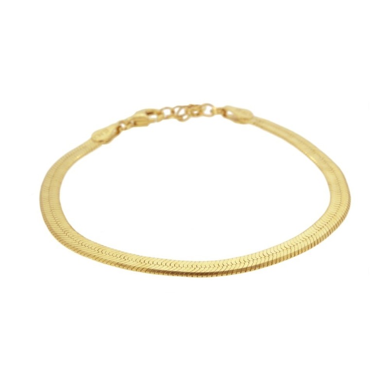 PULSERA PLANA ANCHA 4MM - PLATA DORADA