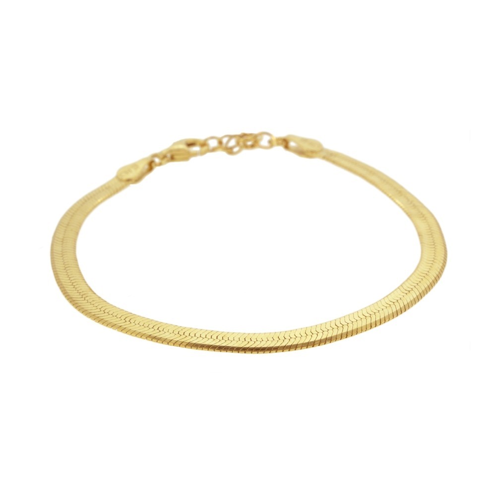 PULSERA PLANA ANCHA 4MM - PLATA DORADA