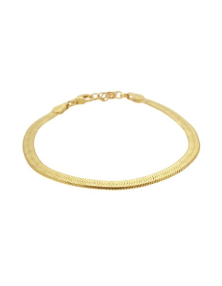 PULSERA PLANA ANCHA 4MM - PLATA DORADA