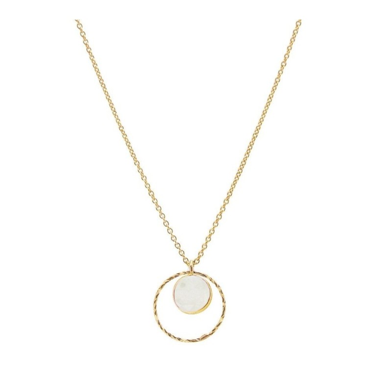 COLLAR COLGANTE DE PLATA RODIADA CON PIEDRA LUNA