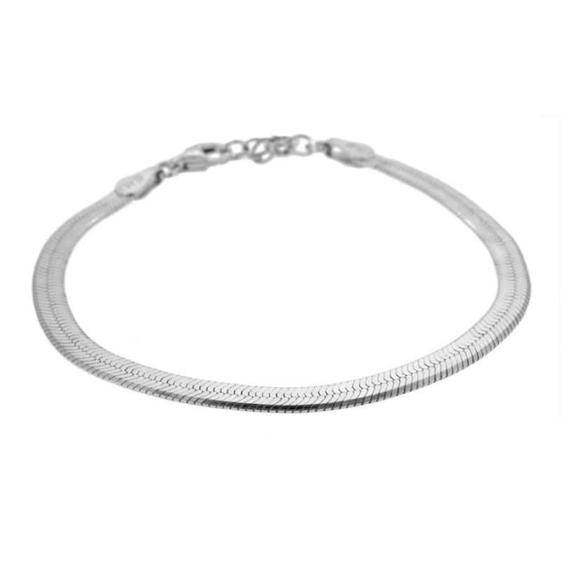PULSERA PLANA ANCHA 4MM - PLATA