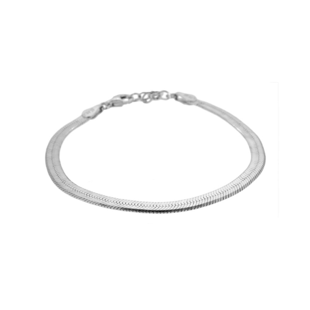 PULSERA PLANA ANCHA 4MM - PLATA
