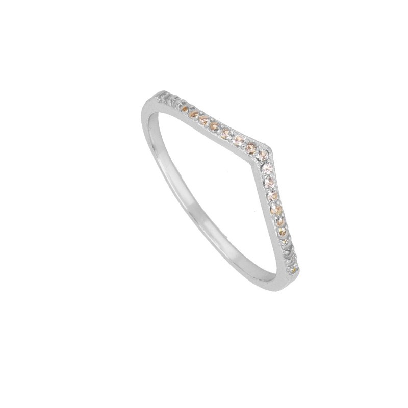 ANILLO CHEVRON DE PLATA 925 RODIADA CON CIRCONITAS LILA| COMBÍNALOS Y BRILLA