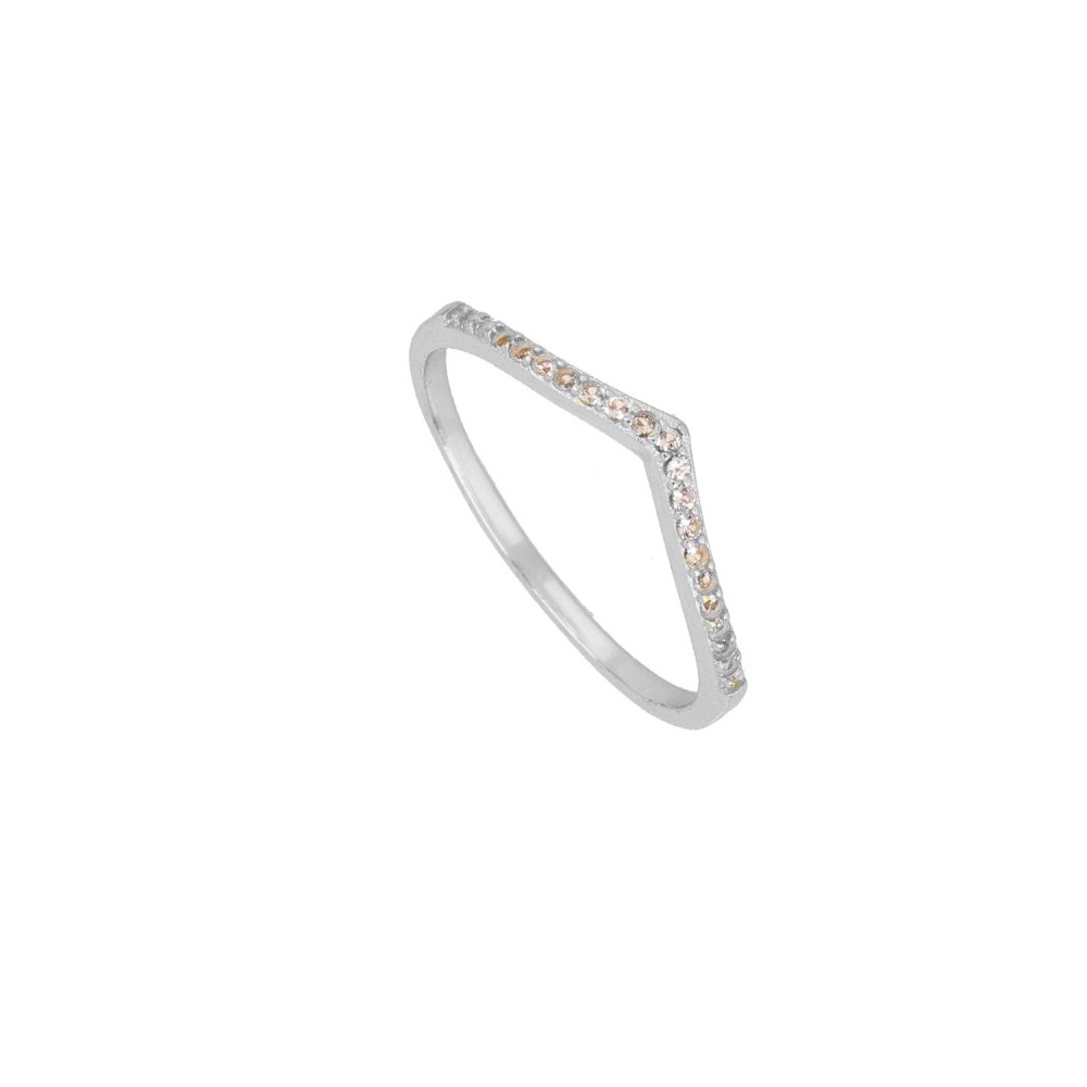 ANILLO CHEVRON DE PLATA 925 RODIADA CON CIRCONITAS LILA| COMBÍNALOS Y BRILLA