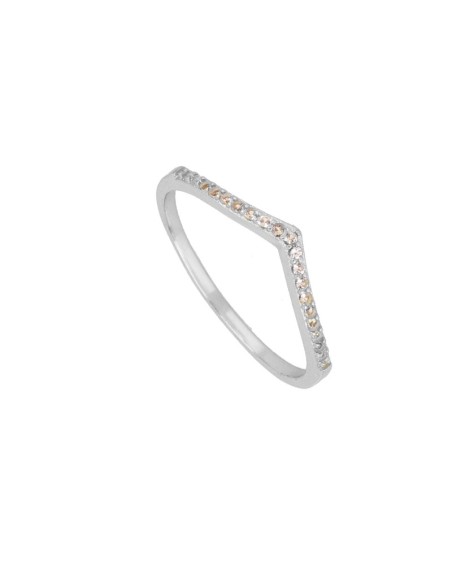 ANILLO CHEVRON DE PLATA 925 RODIADA CON CIRCONITAS LILA| COMBÍNALOS Y BRILLA