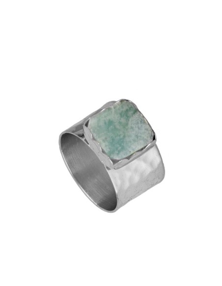 ANILLO  "CAPRI" DE PLATA 925  RODIADA CON PIEDRA AMAZONITA