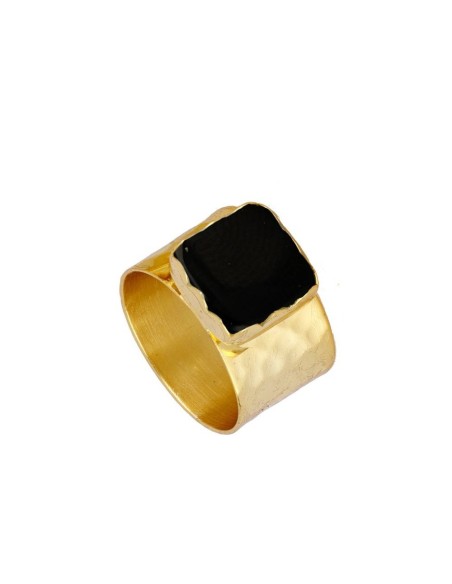 ANILLO "CAPRI" DE PLATA 925  BAÑADA EN ORO CON PIEDRA ESPINELA