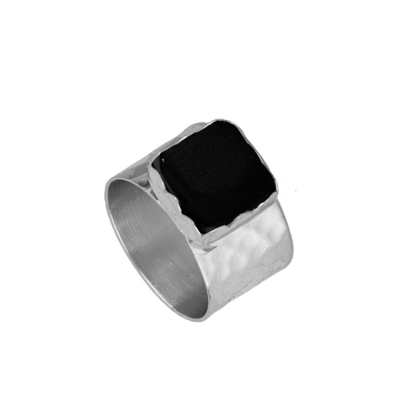 ANILLO  "CAPRI" DE PLATA 925  RODIADA CON PIEDRA ESPINELA
