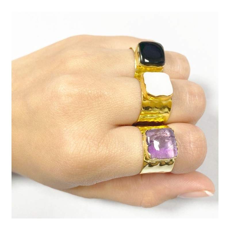 ANILLO  "CAPRI" DE PLATA 925  RODIADA CON PIEDRA PERLA 2