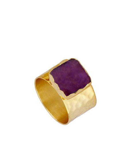 copy of copy of copy of ANILLO "CAPRI" DE PLATA 925  BAÑADA EN ORO CON PIEDRA AMAZONITA