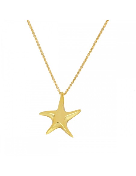 COLLAR ESTRELLA DE MAR EN PLATA 925 BAÑADA EN ORO
