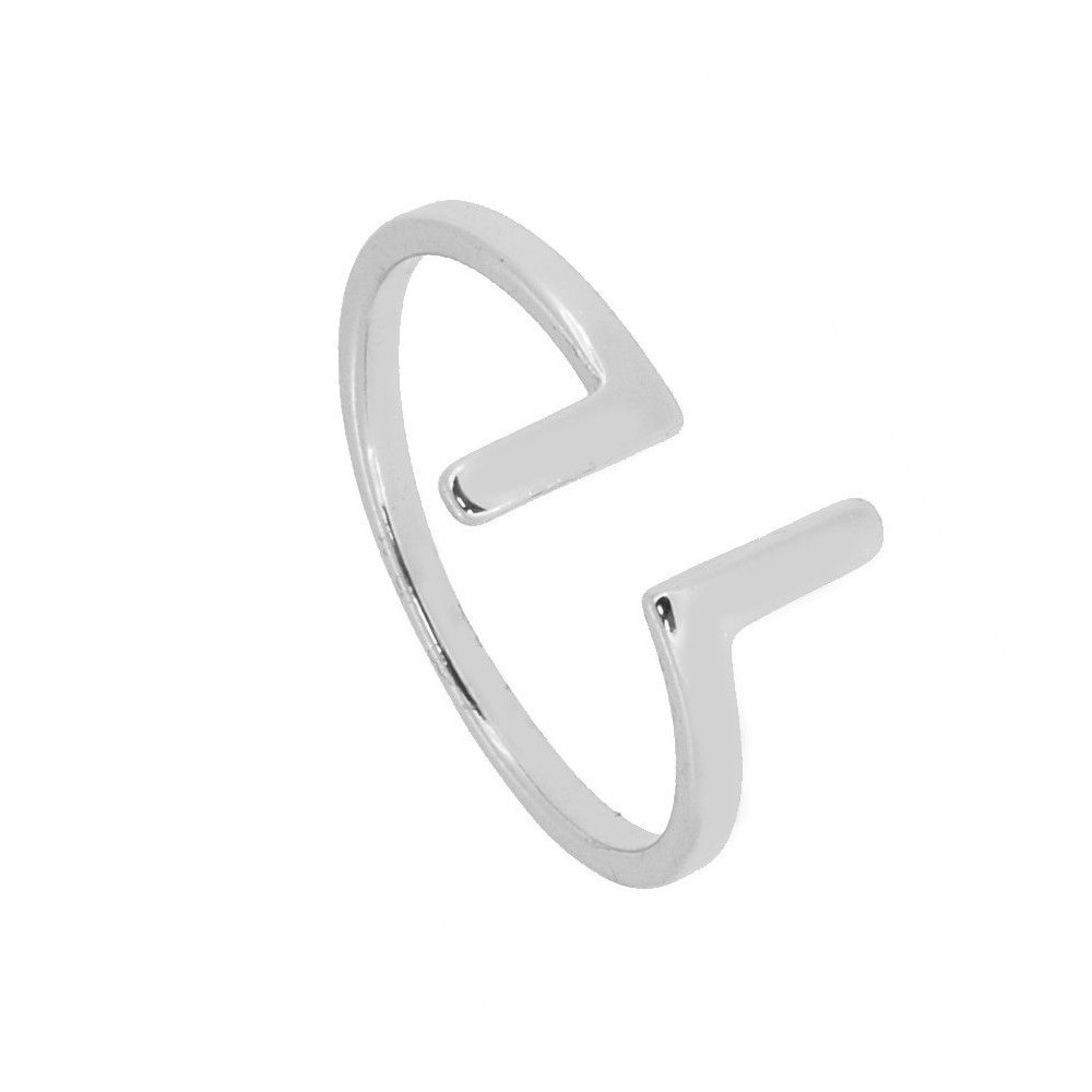 ANILLO "MINIMALCHIC"  ABIERTIO DE PLATA DE LEY RODIADA