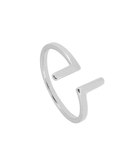 ANILLO "MINIMALCHIC"  ABIERTIO DE PLATA DE LEY RODIADA