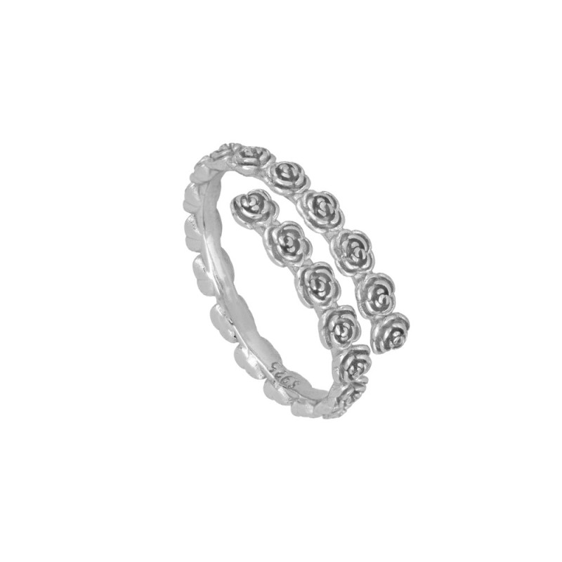ANILLO "ROSALIA" DE PLATA DE LEY RODIADA