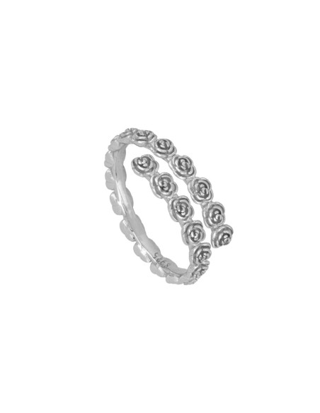 ANILLO "ROSALIA" DE PLATA DE LEY RODIADA