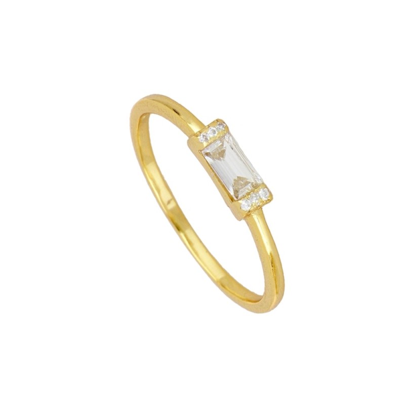 ANILLO "JULIA" DE PLATA  925 BAÑADA EN ORO