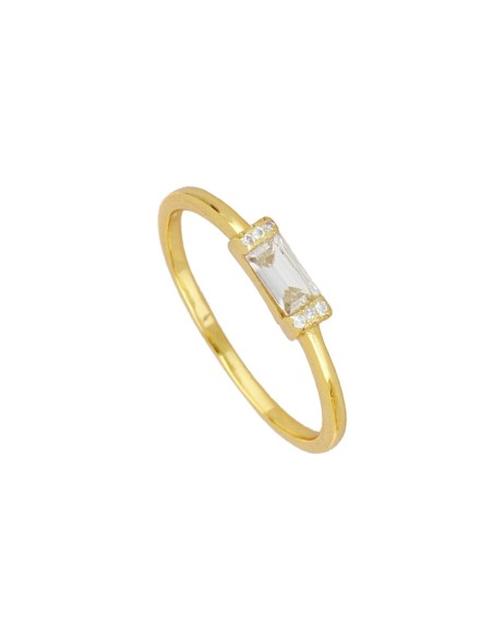 ANILLO "JULIA" DE PLATA  925 BAÑADA EN ORO