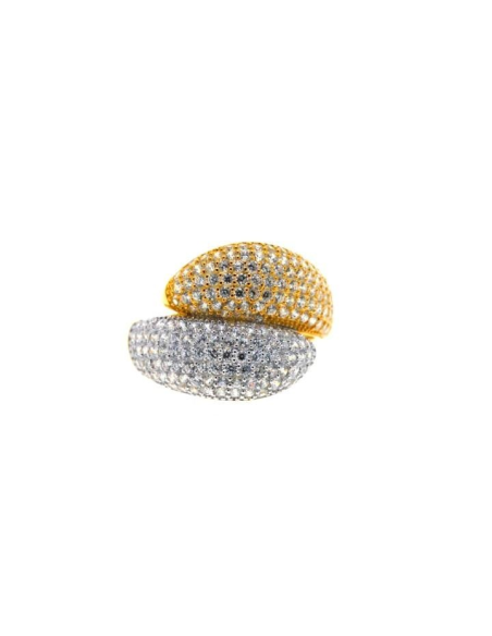 ANILLO "MILANO DUAL SPARK SPARK" EN PLATA DE LEY CON