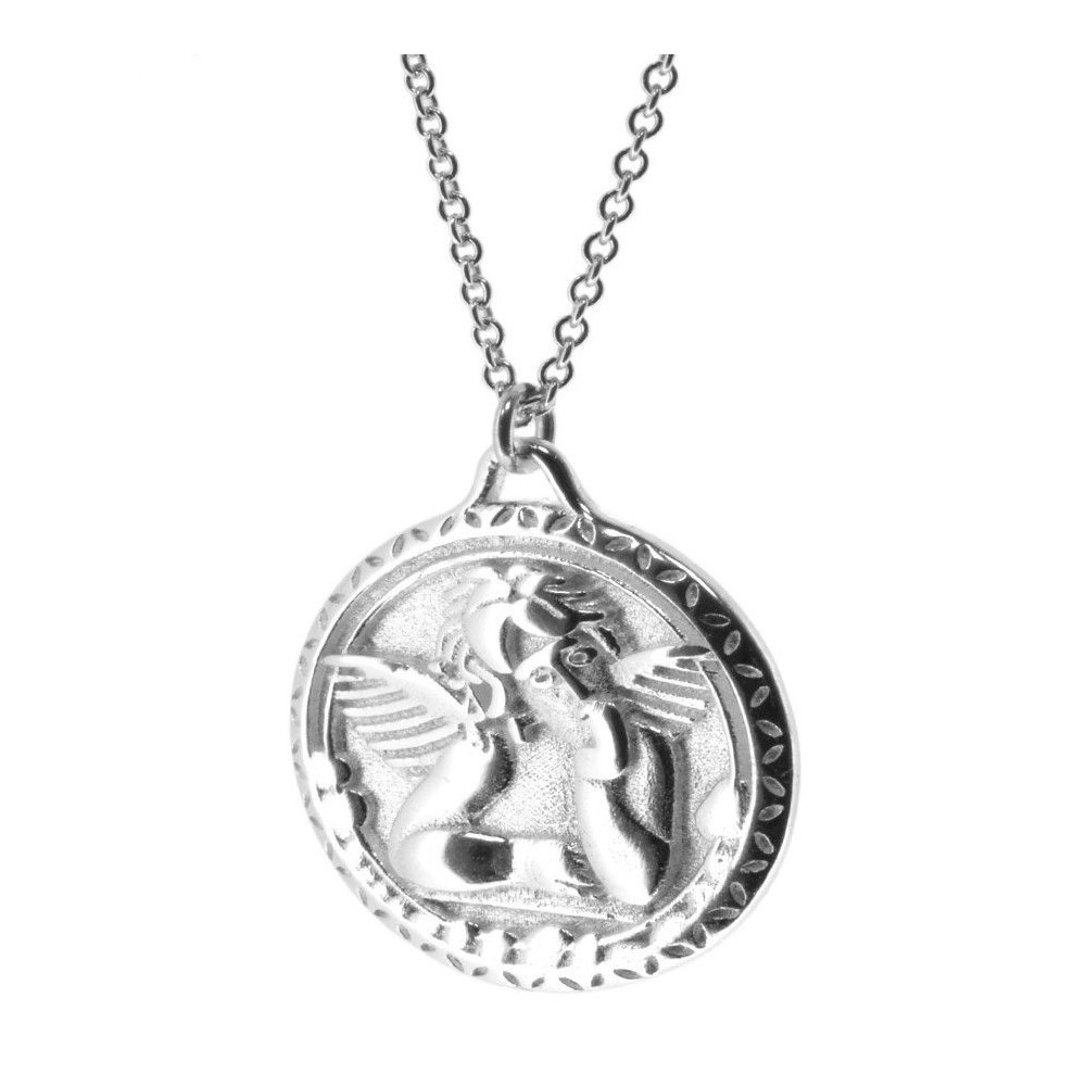 COLLAR COLGANTE "ANGIOLETTO" DE PLATA RODIADA