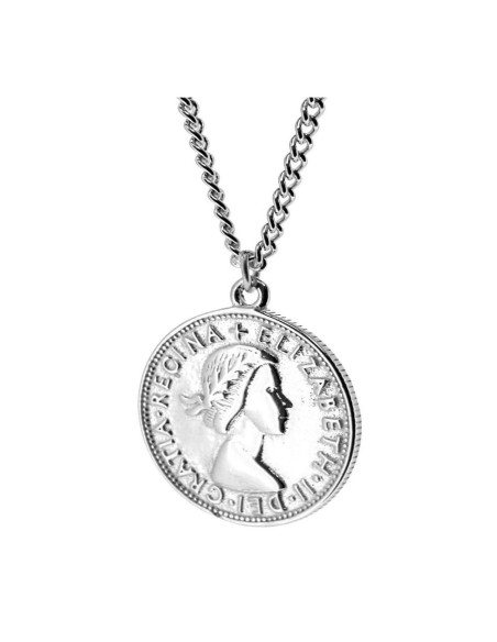 GARGANTILLA  MONEDA "LILIBETH" DE PLATA RODIADA