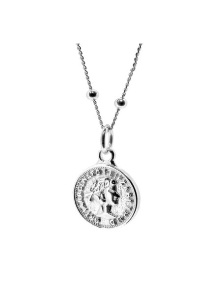GARGANTILLA MONEDA ROMANA DE PLATA  DE LEY RODIADA