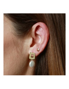Pendientes Gea  en plata 925 y plata bañada en oro con perla natural 2