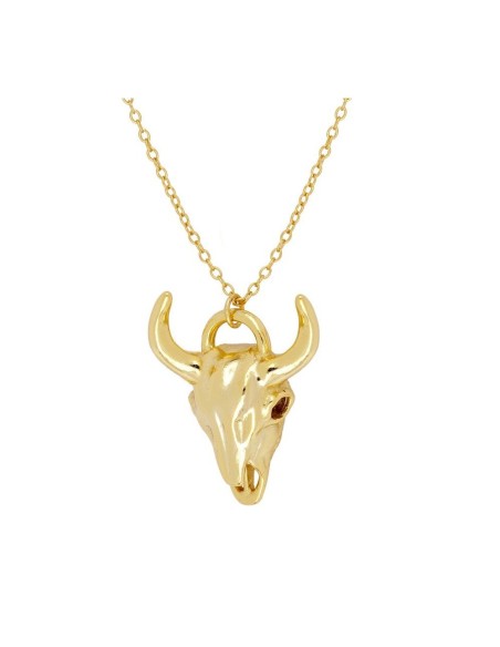COLLAR BUFALO DE PLATA 925 BAÑADA EN ORO