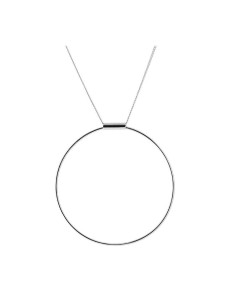Collar "Serenity" largo con aro colgante en plata  dorada y plata
