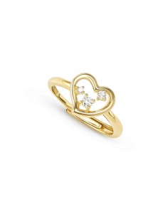 Anillo Dream Beats Corazon Dorado y Zirconitas