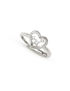 Anillo Dream Beats Corazon  Plata  y Zirconitas